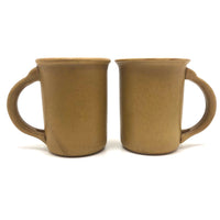 Pair of Vintage 1967 Bennington Tawny Glaze Thumbprint Mugs