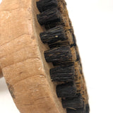 Beautiful Primitive Old Wire-sewn Round Scrub Brush