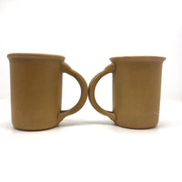 Pair of Vintage 1967 Bennington Tawny Glaze Thumbprint Mugs