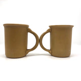 Pair of Vintage 1967 Bennington Tawny Glaze Thumbprint Mugs