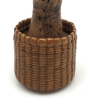 Early 20th C. Finely Woven Wicker Covered French Flask with Original Stopper
