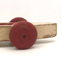 Fabulous 1920s Hustler Toy Co. Rowers in Skull Wooden Push Toy