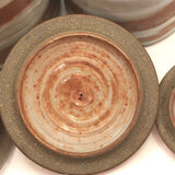 Cream and Rust Swirl Hand-thrown Ceramic Lidded Jars or Canisters - Set of 4
