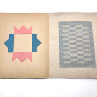 SOLD (RT) Amazing Antique Child's Album of Paper Weavings, Paper Foldings, and Sewn Drawings