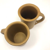 Pair of Vintage 1967 Bennington Tawny Glaze Thumbprint Mugs