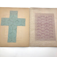 SOLD (RT) Amazing Antique Child's Album of Paper Weavings, Paper Foldings, and Sewn Drawings