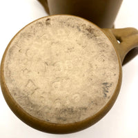 Pair of Vintage 1967 Bennington Tawny Glaze Thumbprint Mugs