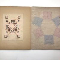 SOLD (RT) Amazing Antique Child's Album of Paper Weavings, Paper Foldings, and Sewn Drawings