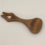 Handcarved Old Wooden Spoon with Heart Shaped Cutout Handle
