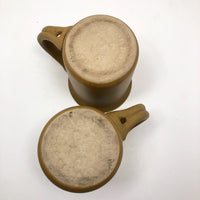 Pair of Vintage 1967 Bennington Tawny Glaze Thumbprint Mugs