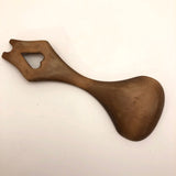Handcarved Old Wooden Spoon with Heart Shaped Cutout Handle