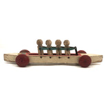 Fabulous 1920s Hustler Toy Co. Rowers in Skull Wooden Push Toy