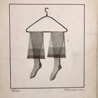 George Schneeman Signed Limited Edition Calendar Print of Hanging Stockings