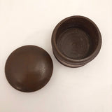 Dark Stained Round and Lidded Treen Box