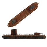 Child-made Wooden Barge with String and Nail Rails Plus Cannon!