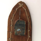 Child-made Wooden Barge with String and Nail Rails Plus Cannon!