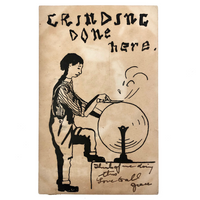 Grinding Done Here 1907 Drawn Postcard