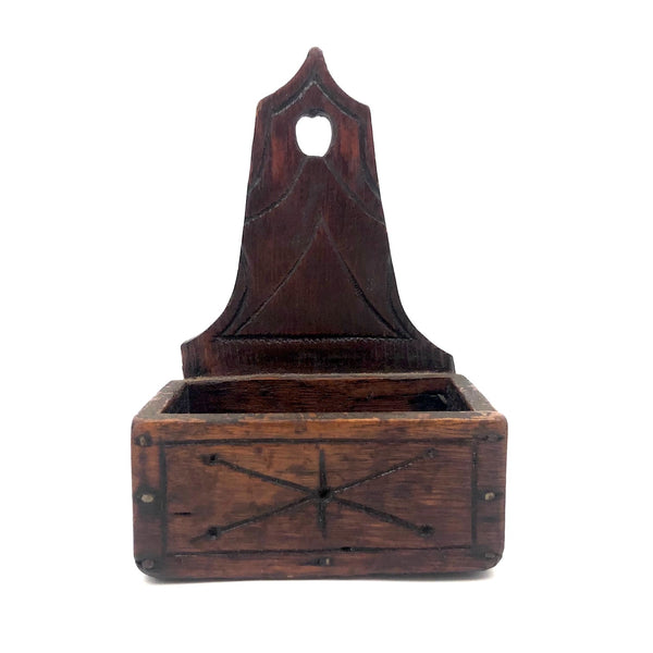 Wonderful Little Old Hand-carved Wooden Wall Box