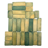 Lovely Old Bone Gambling Chips, Set Five (Green)