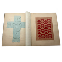 SOLD (RT) Amazing Antique Child's Album of Paper Weavings, Paper Foldings, and Sewn Drawings