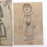 Four Marvelous Antique Pencil Drawn Ladies