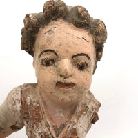 SOLD Antique Hand-carved Polychrome Santo Nino Holding Orb