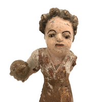 SOLD Antique Hand-carved Polychrome Santo Nino Holding Orb
