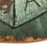 Colorful Old Blocks and Ball Painting on Wood with Great Patina