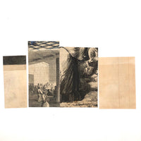 Four Marvelous Antique Pencil Drawn Ladies