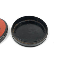 19th C Red Lacquered Snuff Box with Portrait of Lady