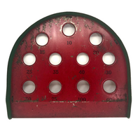 Red and Green Painted Steel Old Carnival Skeeball Game Board