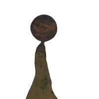 Charming Old Etched Cutout Brass Seal with Ball