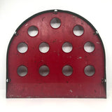 Red and Green Painted Steel Old Carnival Skeeball Game Board