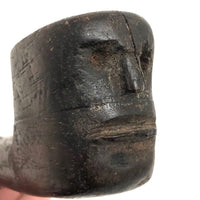 Existential Feeling Old Art Brut Carved Face Pipe