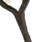 Old Hand-forged Horseshoe Shaped Branding Iron with Carved Wooden Handle