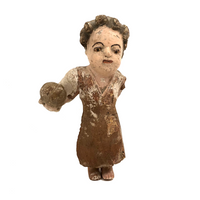 SOLD Antique Hand-carved Polychrome Santo Nino Holding Orb