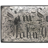 Intensively Engraved Antique Printer's Plate
