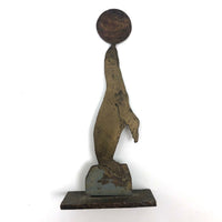 Charming Old Etched Cutout Brass Seal with Ball