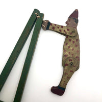 Polka Dot Painted Large Handmade Wooden Clown Acrobat Squeeze Toy