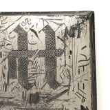 Intensively Engraved Antique Printer's Plate