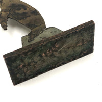Charming Old Etched Cutout Brass Seal with Ball