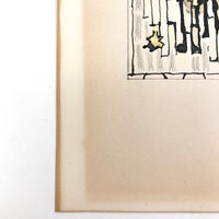 Abstract Mid-Century Painting on Paper by Leon Hovsepian
