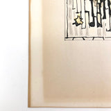 Abstract Mid-Century Painting on Paper by Leon Hovsepian