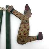 Polka Dot Painted Large Handmade Wooden Clown Acrobat Squeeze Toy