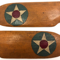 Painted Wooden Model Airplane Wings with Stars