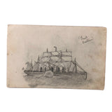Willis Hutchinson 1883 Double-Sided  Drawing: Horses and Boats
