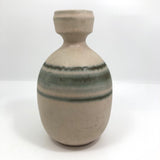 Cream Mid-Century Presumed Steuler Pottery Vase with Mossy Green Banding