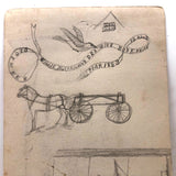 Willis Hutchinson 1883 Double-Sided  Drawing: Horses and Boats