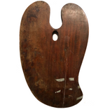 Giant Sculptural 1897 Signed Wooden Painter's Palette