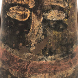 Incredible Folk Art Painted Antique Iron Cow Bell With Cast Iron Clapper